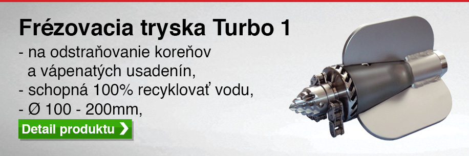 Turbo1 frezovacia tryska k čističke potrubí